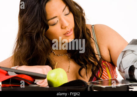 Chinese girl is learning Stock Photo