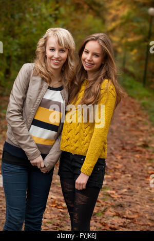 teenage girl in the forest Stock Photo