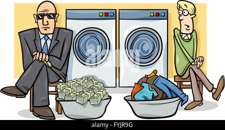 money laundering cartoon illustration Stock Photo