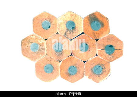 Pencils macro, isolated on white background Stock Photo