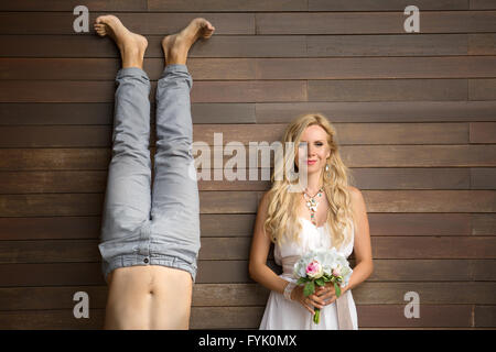 Funny young couple Stock Photo