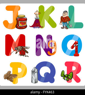 Education Cartoon Alphabet Letters for Kids Stock Photo