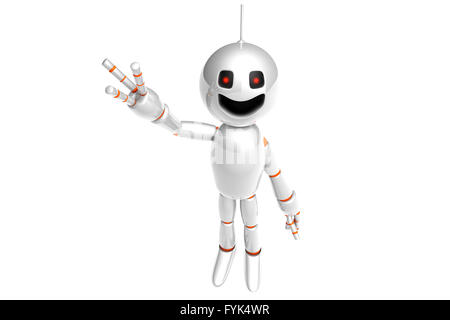 A waving cartoon Robot Stock Photo