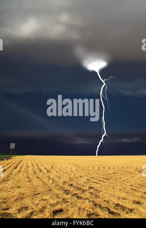 The thunder-storm in a countryside in Montana begins Stock Photo