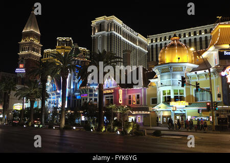 Las Vegas Boulevard, Night shot Stock Photo