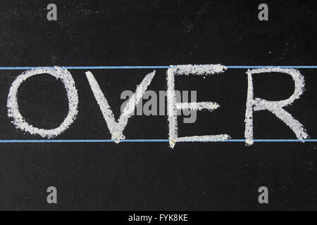 over word handwritten on black chalkboard Stock Photo