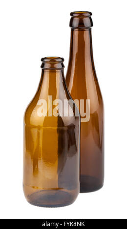 Two empty brown bottles Stock Photo