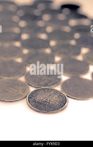 old and vintage indian coins Stock Photo