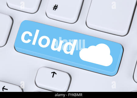 Symbol Cloud Computing online im Internet Stock Photo