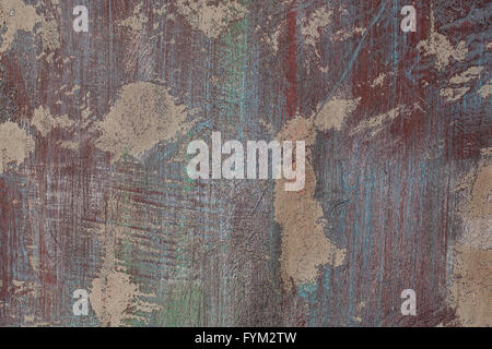 Grunge red and blue painted wall Stock Photo
