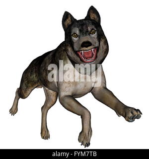 Wolf running - 3D render Stock Photo