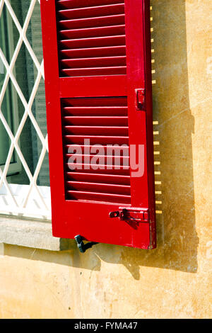 red window  varano borghi palaces tent grate Stock Photo