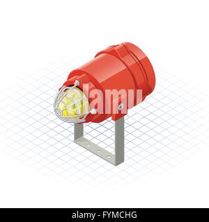 Isometric Beacon a Safety Equipment Vector Illustration Stock Vector