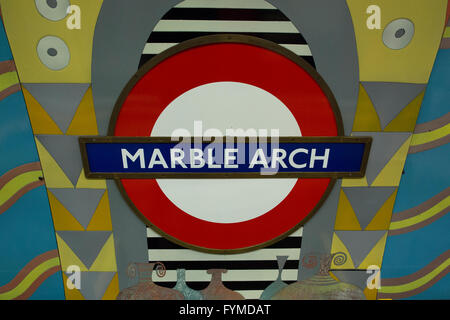 Logo Marble Arch tube station - London, UK Stock Photo