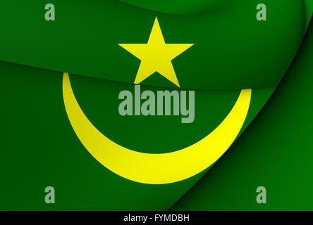 Flag of Mauritania. Close Up. Stock Photo