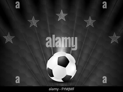 Black abstract soccer football background with sta Stock Photo