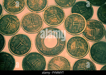 old and vintage indian coins Stock Photo