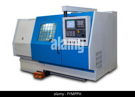 Metalworking lathe with a protective casing Stock Photo