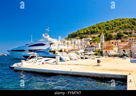 Island of Vis yachting waterfront view Stock Photo