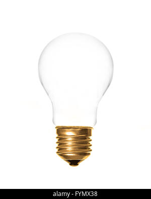 a plain light bulb on a white background, which can be filled with text Stock Photo