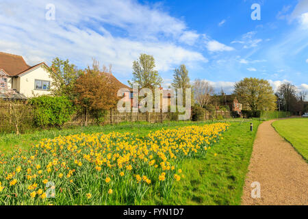 Beautiful places around the famous Newnham College at Cambridge University, United Kingdom Stock Photo