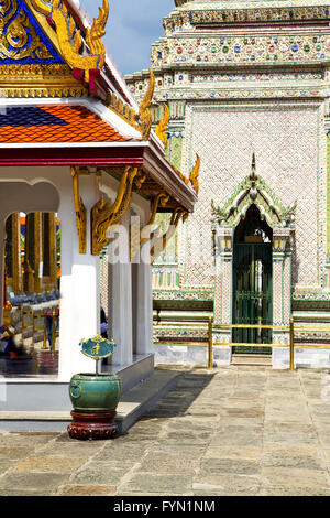 pavement gold    temple   in   bangkok   of   temple Stock Photo