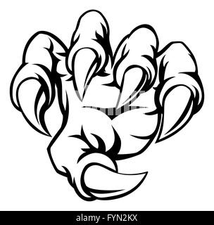 A cartoon hand monster claw illustration Stock Photo