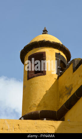 Turret on the Fortress of Saint Tiago (Forte de Sao Tiago) on the seafront at Funchal in Madeira, Portugal Stock Photo