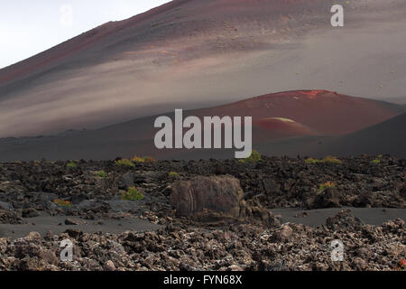 Desert stone volcanic landscape in Lanzarote, Canary Islands Stock Photo