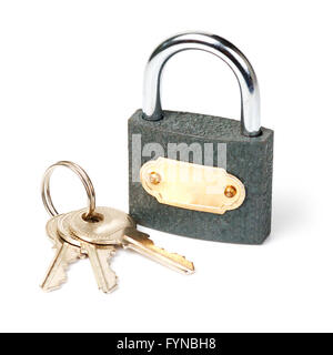 lock with three keys Stock Photo