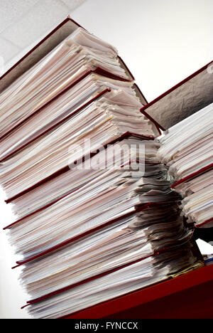 Stack of folders on a table Stock Photo