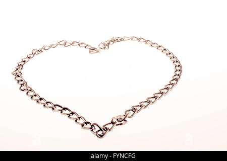 Chain forms a heart shape on a white background Stock Photo - Alamy