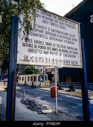 Berlin, Germany, 1980. Allied Checkpoint Charlie border crossing on ...