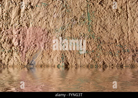 grunge wall in water Stock Photo