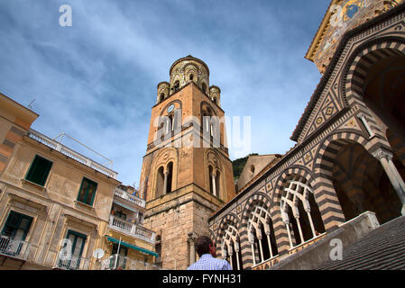 The Cathedral of St Andrew in the main square of Amalfi on the Bay of Salerno in Campania Southern Italy Stock Photo