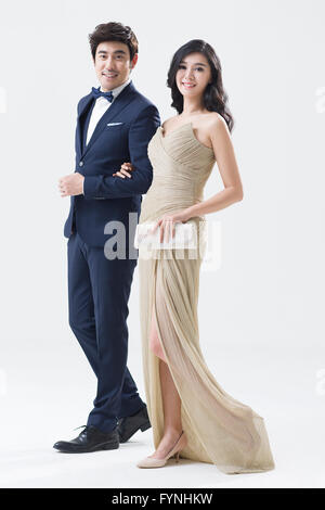 Elegant young couple walking Stock Photo
