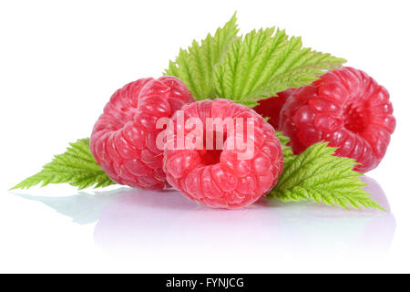 Raspberry raspberries berry berries isolated on a white background Stock Photo
