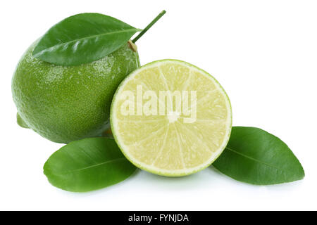 Lime fresh organic fruits isolated on a white background Stock Photo