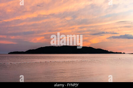Sunset view on Sveti Nikola island Stock Photo