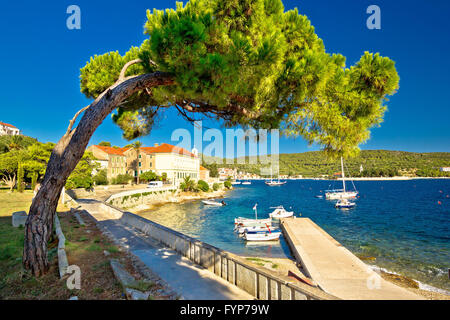 Island of Vis seafront walkway view Stock Photo