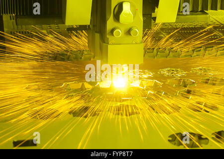 Industrial laser cutting machine Stock Photo