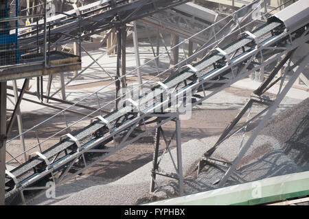 Stone aggregates being mined at Haughmond Quarry, near Shrewsbury, Shropshire, UK. Stock Photo