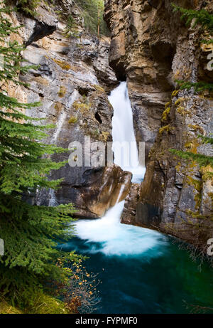 upper falls at Johnston Canyon in Banff National Park, Alberta, Canada. Stock Photo