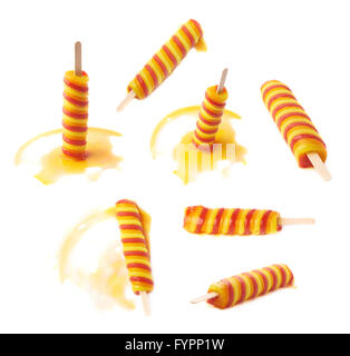 Ice pop popsicle on a stick isolated Stock Photo