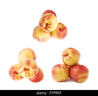 Pile of multiple nectarines isolated Stock Photo
