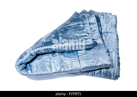 blue blanket in white background Stock Photo