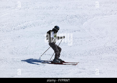 Skier at mountains ski resort Innsbruck - Austria Stock Photo