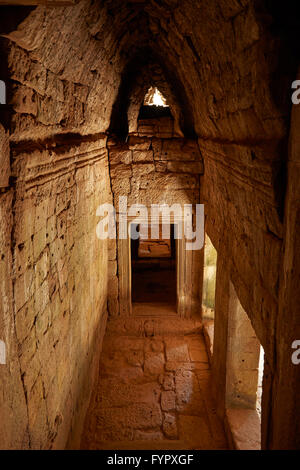 Inside Bayon temple ruins, Angkor Thom (12th century temple complex), Angkor World Heritage Site, Siem Reap, Cambodia Stock Photo