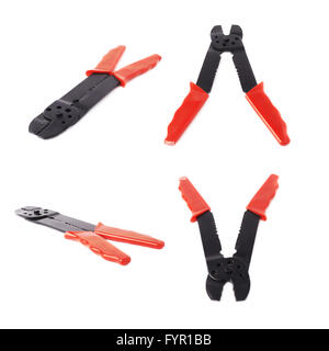 Set of wire stripper over white isolated background Stock Photo