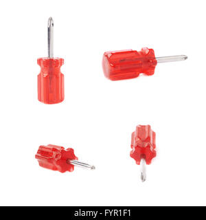 Set of cruciform screwdriver isolated over white background Stock Photo